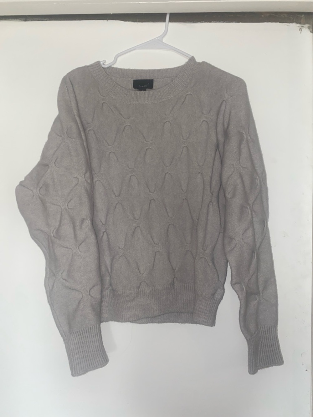 Textured Crewneck Sweater in Light Taupe